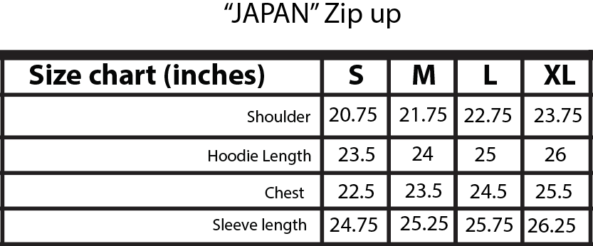 “JAPAN” Zip up